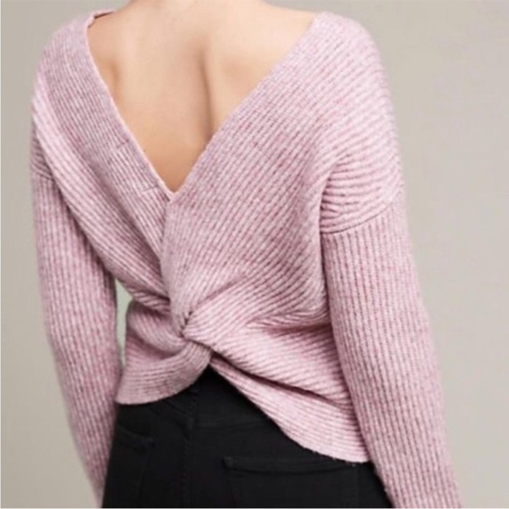 Anthropologie Angel of the North Twist Back Sweater